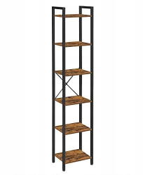  Barna TAYLOR polc fekete szerkezettel, 6 polccal