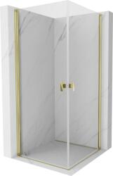 Mexen Mist-B Duo, 2 szárnyú, zsanéros zuhanykabin 100 x 100 cm, átlátszó üveg, fényes arany profil, 8A2-100-100-50-00 (8A2-100-100-50-00)