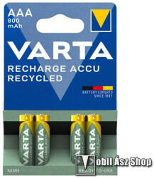VARTA RECHARGE ACCU RECYCLED elem (AAA, 1.2V, 800mAh Ni-MH, újratölthető) 4db/csomag (56813101404)