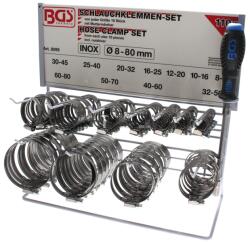 BGS technic Tömlőbilincs-készlet | INOX | táblán | 111 darabos - BGS 8095 (BGS 8095)