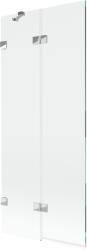 Mexen Lunar, kétszárnyú kádparaván bal oldali 80 x 150 cm, átlátszó üveg, króm, 897-080-100-01-00-L (897-080-100-01-00-L)