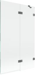 Mexen Lunar, kétszárnyú kádparaván jobb oldali 110 x 150 cm, átlátszó üveg, grafit, 897-110-100-95-00-P (897-110-100-95-00-P)