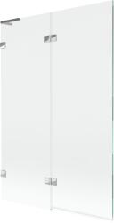Mexen Lunar L, kétszárnyú kádparaván bal oldali 120 x 150 cm, átlátszó üveg, króm, 897L-120-100-01-00-L (897L-120-100-01-00-L)