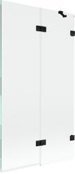 Mexen Lunar, kétszárnyú kádparaván jobb oldali 100 x 150 cm, átlátszó üveg, matt fekete, 897-100-100-70-00-P (897-100-100-70-00-P)