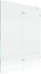 Mexen Lunar, kétszárnyú kádparaván jobb oldali 130 x 150 cm, átlátszó üveg, fehér, 897-130-100-20-00-P (897-130-100-20-00-P)
