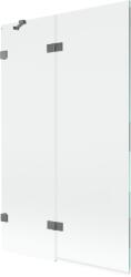 Mexen Lunar, kétszárnyú kádparaván bal oldali 110 x 150 cm, átlátszó üveg, grafit, 897-110-100-95-00-L (897-110-100-95-00-L)