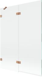 Mexen Lunar, kétszárnyú kádparaván bal oldali 130 x 150 cm, átlátszó üveg, matt réz, 897-130-100-65-00-L (897-130-100-65-00-L)