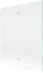 Mexen Lunar, kétszárnyú kádparaván bal oldali 140 x 150 cm, átlátszó üveg, fehér, 897-140-100-20-00-L (897-140-100-20-00-L)