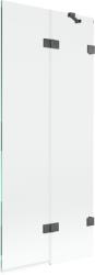 Mexen Lunar, kétszárnyú kádparaván jobb oldali 80 x 150 cm, átlátszó üveg, grafit, 897-080-100-66-00-P (897-080-100-66-00-P)