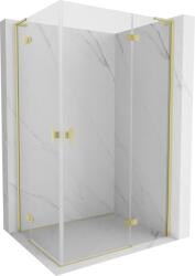 Mexen Mist-H L Duo, 2 szárnyú zuhanykabin 90 x 95 cm, átlátszó üveg, matt arany profil, 8A5L-090L-095P-55-00 (8A5L-090L-095P-55-00)