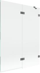 Mexen Lunar, kétszárnyú kádparaván jobb oldali 130 x 150 cm, átlátszó üveg, grafit, 897-130-100-95-00-P (897-130-100-95-00-P)