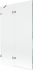 Mexen Lunar, kétszárnyú kádparaván bal oldali 110 x 150 cm, átlátszó üveg, szálcsiszolt acél, 897-110-100-97-00-L (897-110-100-97-00-L)