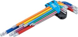 BGS technic Derékszögű kulcs készlet | több színű | extra hosszú | T-profil (Torx) gömbfejes T10 - T50 | 9 darabos - BGS 74468 (BGS 74468)