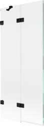 Mexen Lunar, kétszárnyú kádparaván bal oldali 80 x 150 cm, átlátszó üveg, matt fekete, 897-080-100-70-00-L (897-080-100-70-00-L)