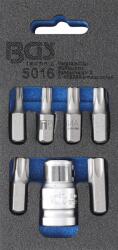 BGS technic Csavarhúzó-behajtófej készlet | Külső hatszögletű 10 mm (3/8") | T-profil (Torx) | 7 darabos - BGS 5016 (BGS 5016)