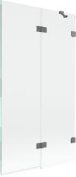 Mexen Lunar, kétszárnyú kádparaván jobb oldali 100 x 150 cm, átlátszó üveg, grafit, 897-100-100-95-00-P (897-100-100-95-00-P)