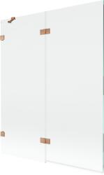 Mexen Lunar, kétszárnyú kádparaván bal oldali 140 x 150 cm, átlátszó üveg, matt réz, 897-140-100-65-00-L (897-140-100-65-00-L)