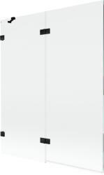 Mexen Lunar, kétszárnyú kádparaván bal oldali 140 x 150 cm, átlátszó üveg, matt fekete, 897-140-100-70-00-L (897-140-100-70-00-L)