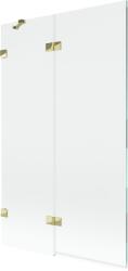 Mexen Lunar, kétszárnyú kádparaván bal oldali 110 x 150 cm, átlátszó üveg, fényes arany, 897-110-100-50-00-L (897-110-100-50-00-L)