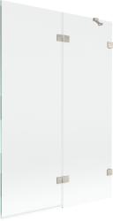 Mexen Lunar, kétszárnyú kádparaván jobb oldali 120 x 150 cm, átlátszó üveg, szálcsiszolt acél, 897-120-100-97-00-P (897-120-100-97-00-P)