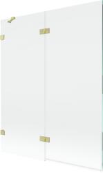 Mexen Lunar, kétszárnyú kádparaván bal oldali 140 x 150 cm, átlátszó üveg, matt arany, 897-140-100-55-00-L (897-140-100-55-00-L)