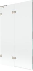 Mexen Lunar L, kétszárnyú kádparaván bal oldali 110 x 150 cm, átlátszó üveg, szálcsiszolt acél, 897L-110-100-97-00-L (897L-110-100-97-00-L)