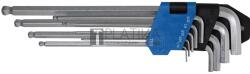 BGS technic Derékszögű kulcs készlet | coll méretek | Belső hatszögletű/Belső hatszögletű gömbfejes 1/16" - 3/8" | 9 darabos - BGS 799 (BGS 799)