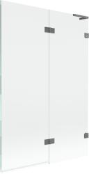 Mexen Lunar L, kétszárnyú kádparaván jobb oldali 120 x 150 cm, átlátszó üveg, grafit, 897L-120-100-95-00-P (897L-120-100-95-00-P)