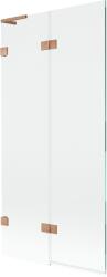 Mexen Lunar L, kétszárnyú kádparaván bal oldali 90 x 150 cm, átlátszó üveg, matt réz, 897L-090-100-65-00-L (897L-090-100-65-00-L)