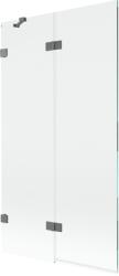 Mexen Lunar, kétszárnyú kádparaván bal oldali 100 x 150 cm, átlátszó üveg, grafit, 897-100-100-95-00-L (897-100-100-95-00-L)