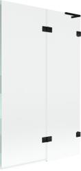 Mexen Lunar L, kétszárnyú kádparaván jobb oldali 110 x 150 cm, átlátszó üveg, matt fekete, 897L-110-100-70-00-P (897L-110-100-70-00-P)