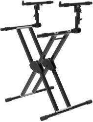 DH Keyboard állvány X dupla 5 fokozatú szürke max: 90 kg 2 szintes