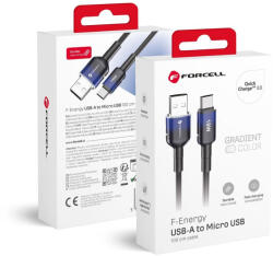 Forcell F-Energy USB A - Micro USB kábel QC3.0 2.4A 18W Gradient 1 m C351 fekete