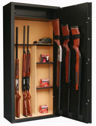 Arme si munitie Dulap 14 arme cu vizor, compartiment pentru munitie, rafturi detasabile, 148x70x33 cm (SD14)