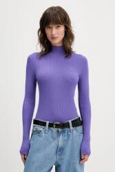 HUGO Blue pulóver könnyű, fekete, félgarbó nyakú, 50522578 - lila M