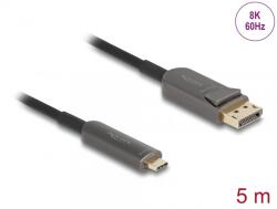 Delock Cablu activ optic USB type C la DisplayPort 8K60Hz/4K240Hz 5m, Delock 81604 (81604)