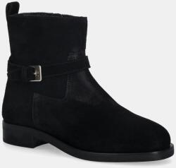 Tommy Hilfiger velúr bokacsizma TH BUCKLE RIDING SUEDE BOOTIE - fekete Női 41