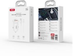 XO CC69, Szivargyújtós töltő, PD QC 30W 1x USB-A + 1x USB-C + USB-C kábel, fehér (GYORS TÖLTÉS)
