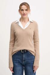 Tommy Hilfiger gyapjú pulóver könnyű, bordó, WW0WW43505 - bézs M - answear - 49 990 Ft