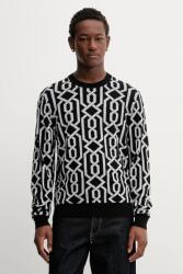 HUGO BOSS gyapjúkeverék pulóver - fekete L