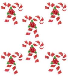 Dekoráció cukorbot, öntapadós poly 3, 1x0, 8x3, 4 cm piros, fehér 6db/csomag (LR24B6548)