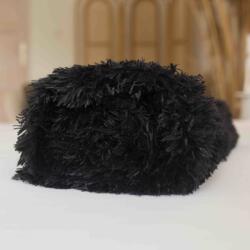 Jerry Fabrics Deka s dlouhým vlasem - Fekete | 150 x 200 cm (FURRY-BLANKET-BLACK)