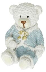 Dekoráció maci ruhában, ülő poly 4, 4x4, 7x5, 8 cm kék, fehér (LR24B-6494)