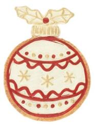 Dekoráció mézeskalács karácsonyfadísz, gömb formájú, öntapadós poly 5, 4x1, 4x7, 2 cm fehér, piros (LR24B-6563)