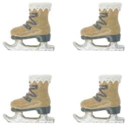  Dekoráció korcsolyacipő poly 4x1, 3x3, 8 cm bézs, barna 4db/csomag (LR24B-6526)