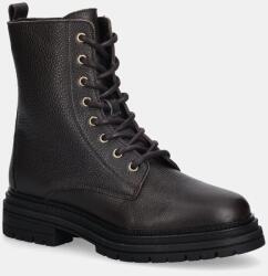 Tommy Hilfiger bőr bakancs TH PLAQUE PEBBLE LACE BOOT - barna Női 38