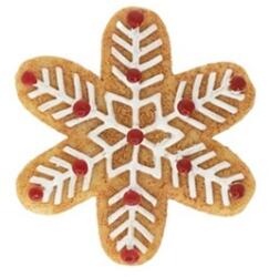  Dekoráció mézeskalács virág formával, öntapadós poly 7x1, 1x6, 4 cm bézs, fehér (LR24B-0489)