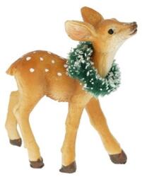 Dekoráció őz koszorúval álló poly 7x2, 7x9 cm barna, zöld (LR24B-6513)