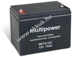 MULTIPOWER Ólom akku 12V 75Ah Multipower típus MP75-12C ciklusálló, ciklikus