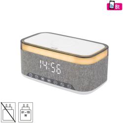 Somogyi Elektronic LTCR06 multimédia lejátszó és ébresztőóra, 2x5 Watt, Qi telefontöltés, Bluetooth TWS, FM rádió (LTCR06) - mentornet